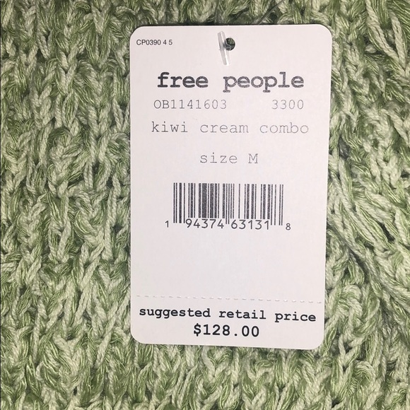 FREE PEOPLE Kiwi Cream ComboCoconut V-Neck Sweater - Picture 8 of 8